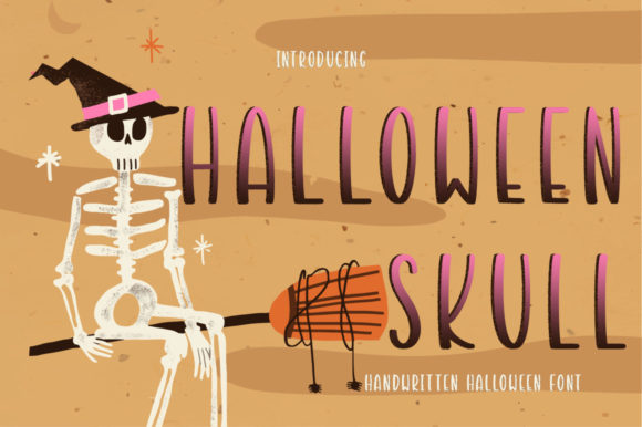 Halloween Skull Font: A Bold Handwritten Typeface for Editorial Design