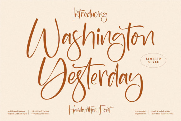 Washington Yesterday: A Script Font That Elevates Your Campaign Design